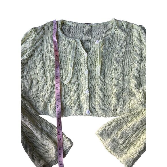 Free People Robyn Cardigan In Bamboo Shoot Size L - Picture 9 of 11